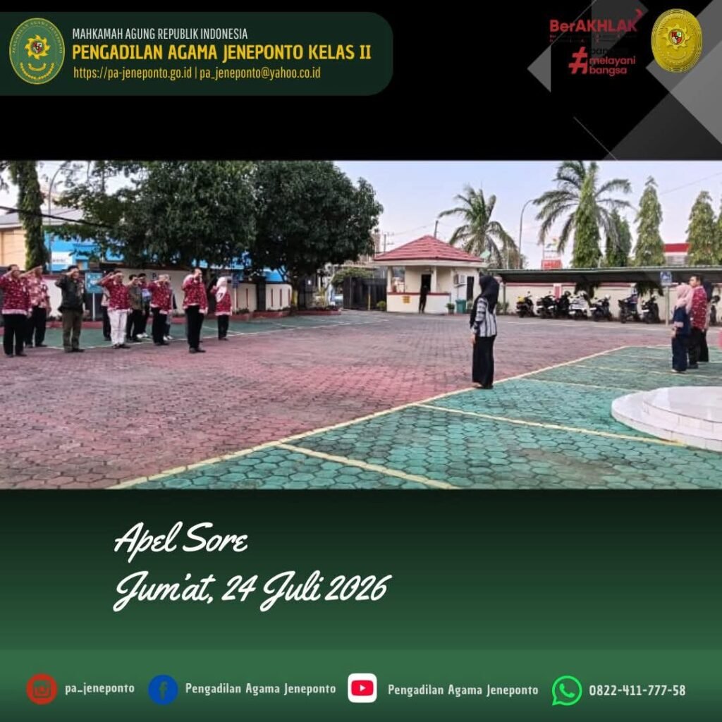 TUTUP PEKAN DENGAN SEMANGAT POSITIF, APARATUR PA JENEPONTO IKUTI APEL SORE PENUH KEHANGATAN