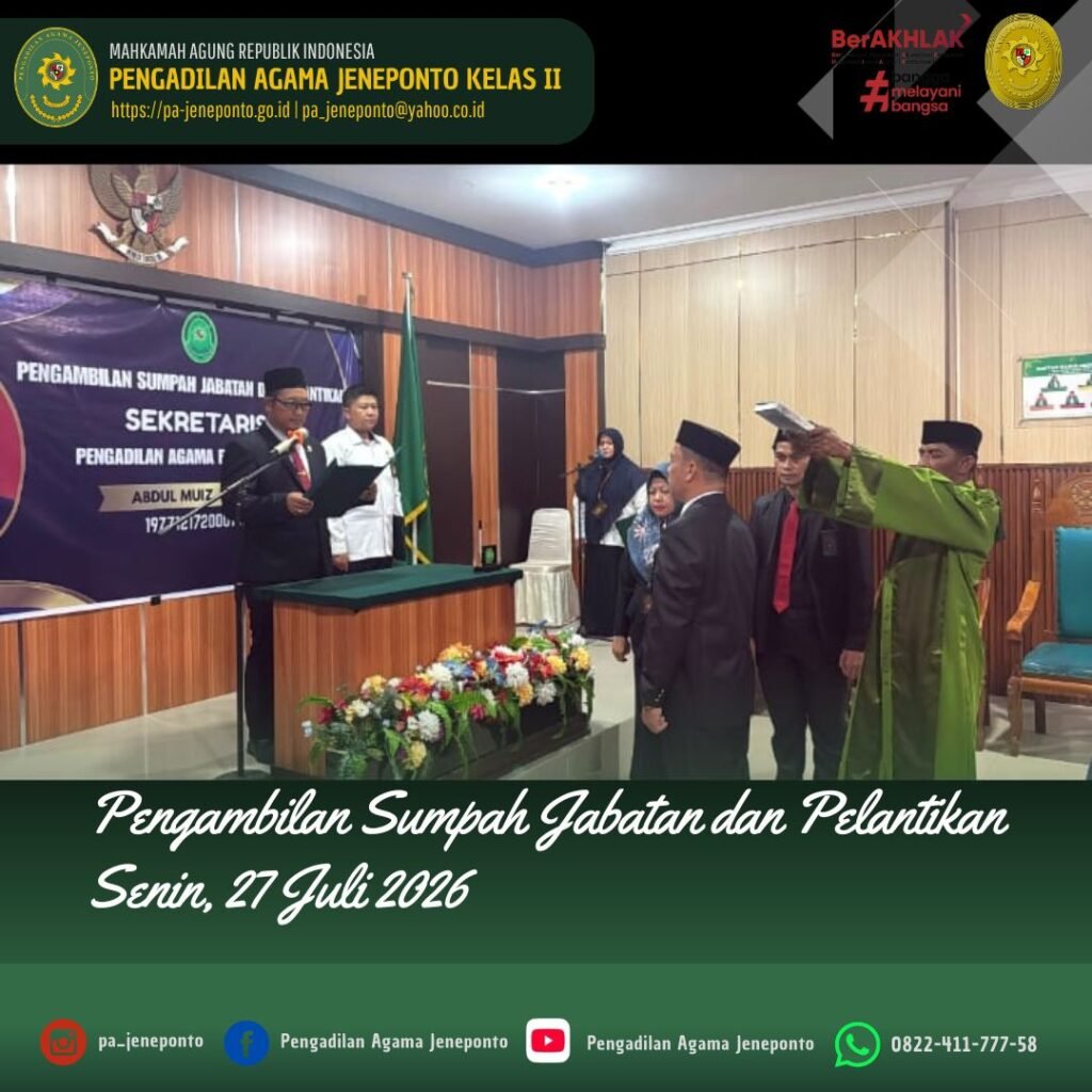 RESMI DILANTIK! SEKRETARIS PA JENEPONTO EMBAN AMANAH BARU DI PA BARRU