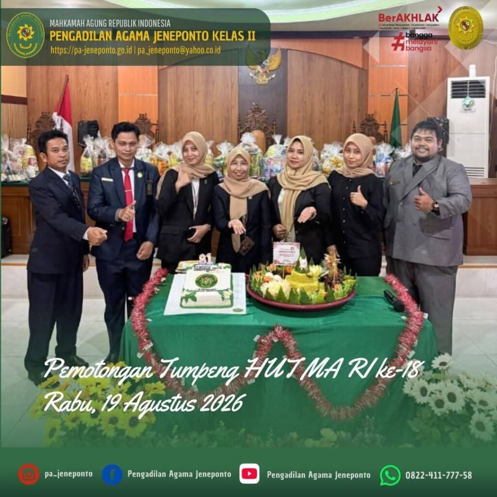 MERIAH DAN PENUH SUKACITA! PA JENEPONTO POTONG TUMPENG DAN BAGIKAN HADIAH HUT MA RI KE-81