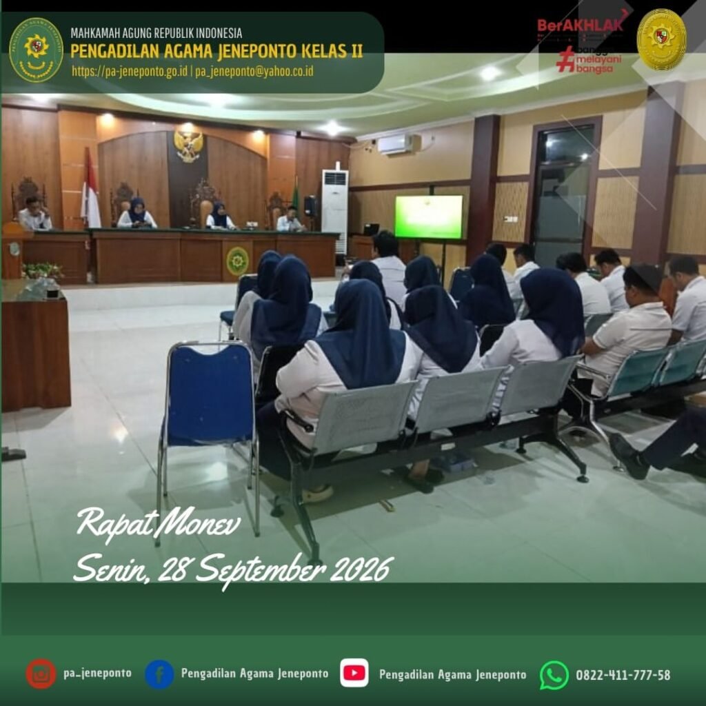 PA JENEPONTO GELAR RAPAT MONITORING DAN EVALUASI KINERJA BULAN SEPTEMBER TAHUN 2026