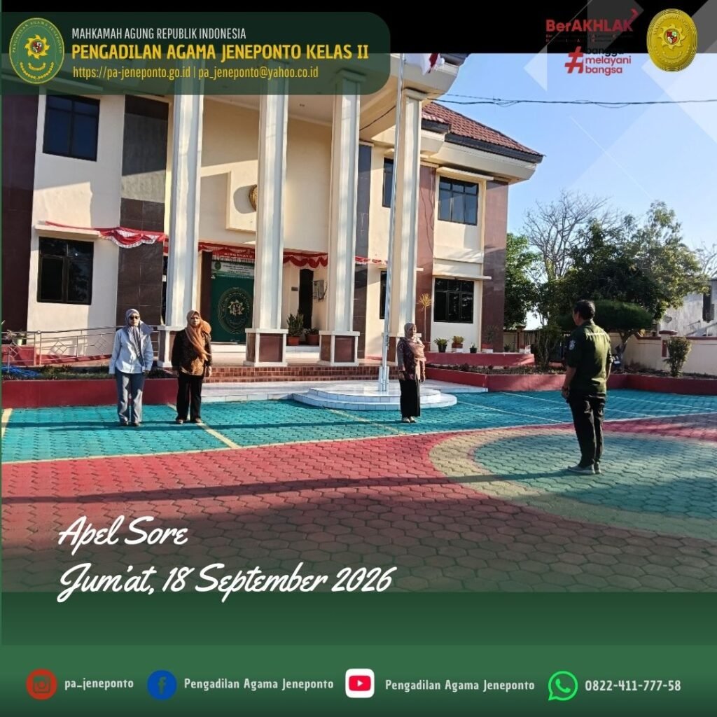 KETUA PA JENEPONTO PIMPIN APEL SORE, AJAK APARATUR MANFAATKAN AKHIR PEKAN BERSAMA KELUARGA