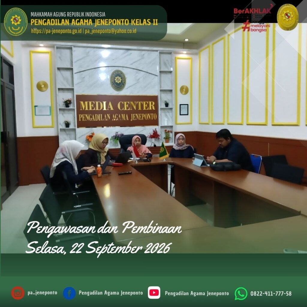 PA JENEPONTO IKUTI PENGAWASAN DAN PEMBINAAN HAKIM AGUNG SECARA DARING