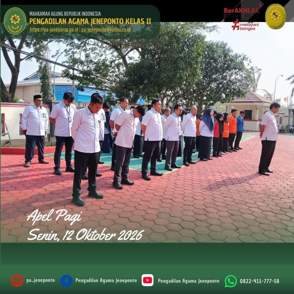 PA JENEPONTO LAKSANAKAN APEL PAGI, TEKANKAN INTEGRITAS, DISIPLIN, DAN KEKOMPAKAN