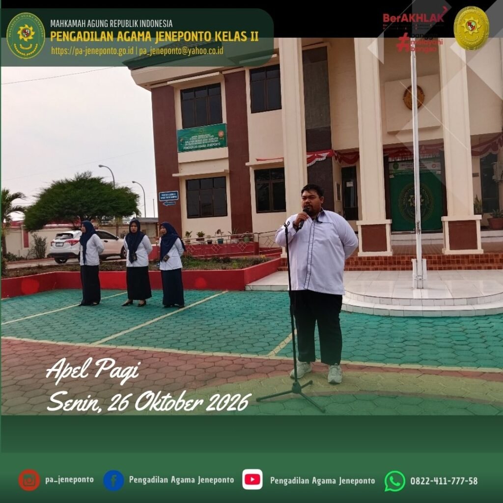 Awali Pekan dengan Semangat! Hakim PA Jeneponto Sampaikan 4 Pesan Krusial Saat Apel Pagi